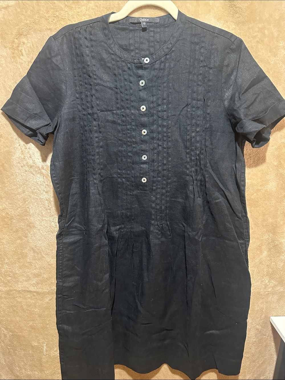 Quince black Short Sleeve tunic dress size S